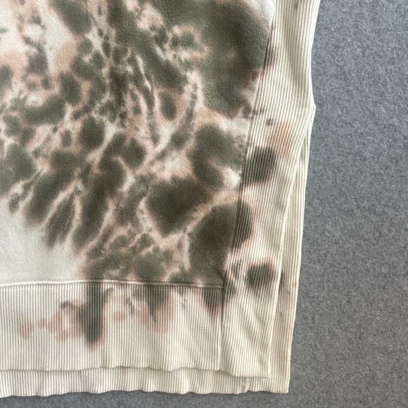 Lucky Brand Tie-Dye Loose Fit Tunic Sweatshirt S Whiteish Tie Dye Green Taupe - Picture 7 of 13